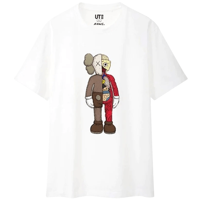 KAWS x Uniqlo Flayed Tee White — XXS — Front View
