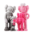 KAWS Family Vinyl Figures Grey/Pink — Front View