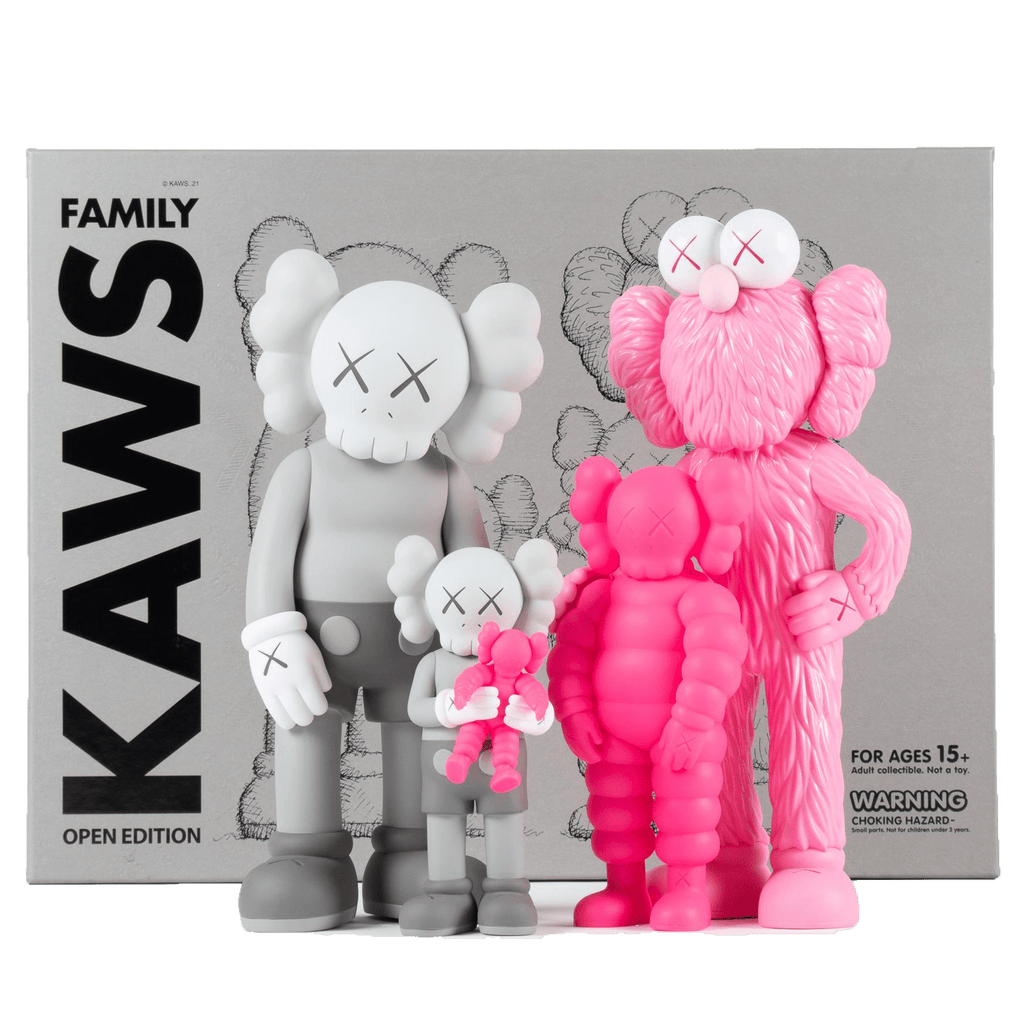 KAWS Family Vinyl Figures Grey/Pink — Side View