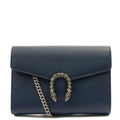 Gucci Cross Body Dionysus Chain Wallet in Blue, Leather — Front View