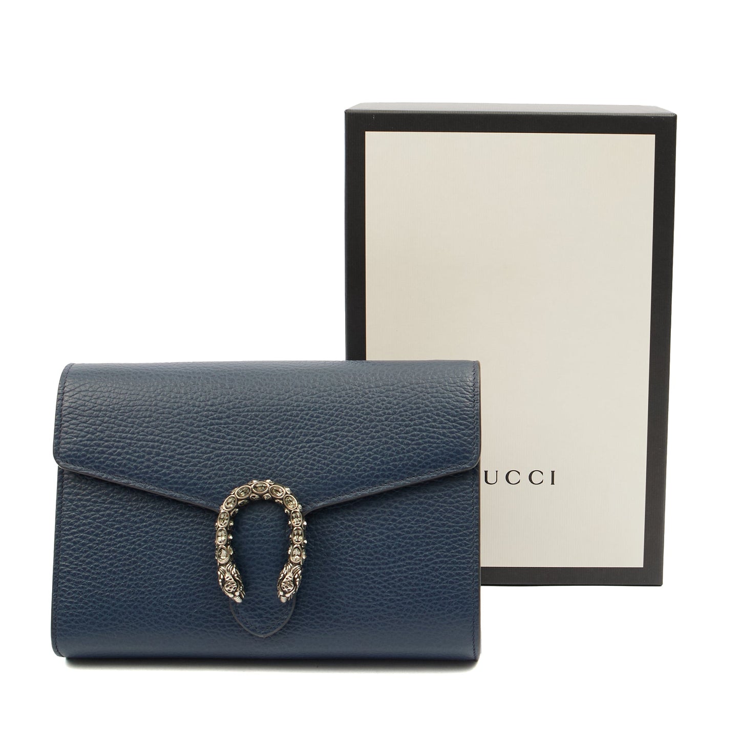 Gucci Cross Body Dionysus Chain Wallet in Blue, Leather — Lifestyle View