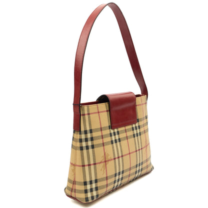 Burberry Shoulder Bag Shoulder Bag in Nova Check, Leather — Side View