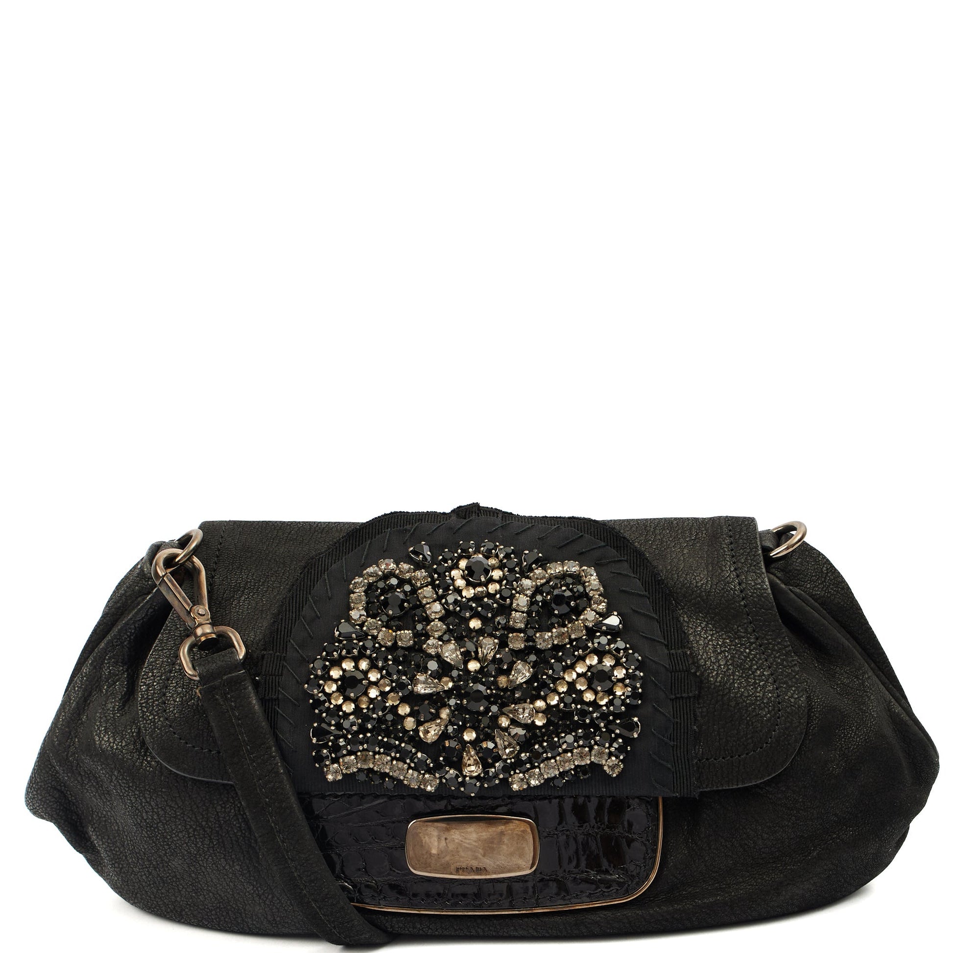 Prada Cross Body Evening Bag in Black, Leather — Alternate View 7
