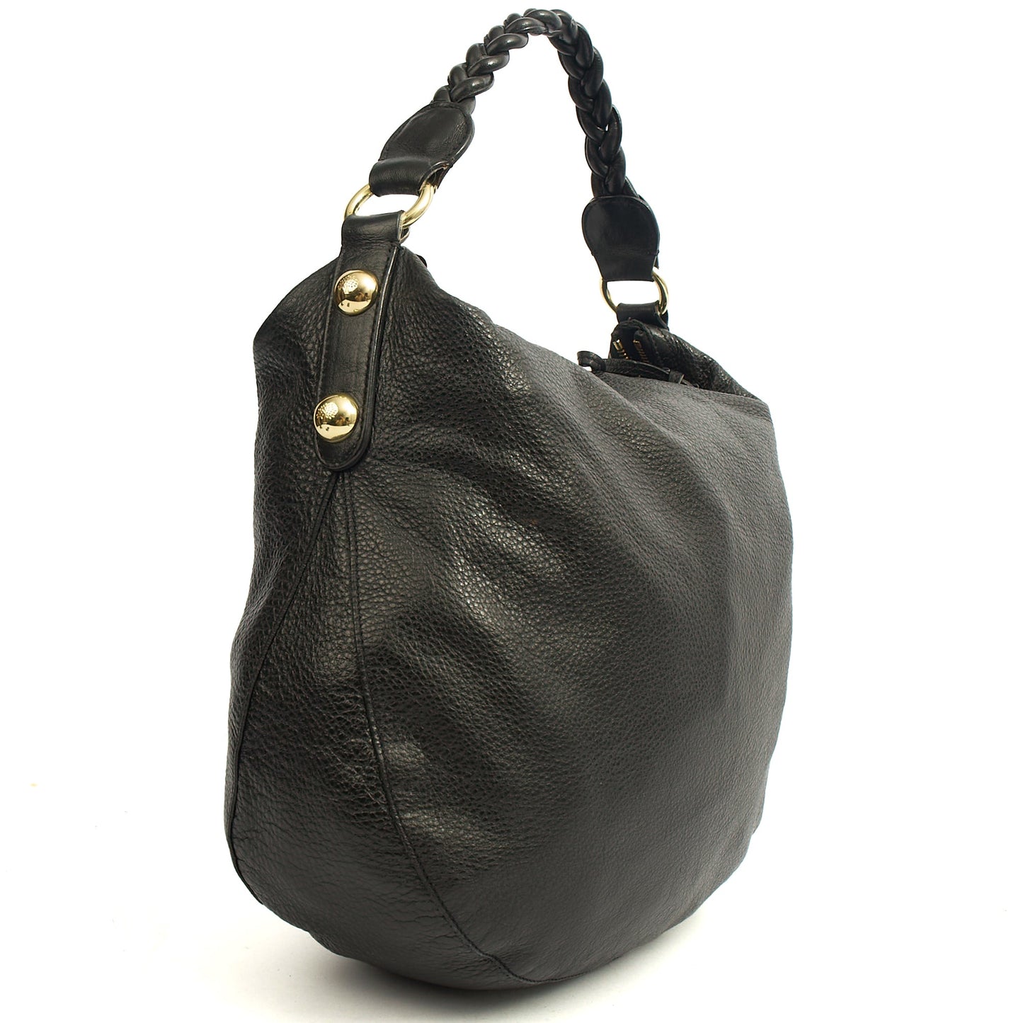 Mulberry Shoulder Bag Daria Hobo in Black, Leather — Back View
