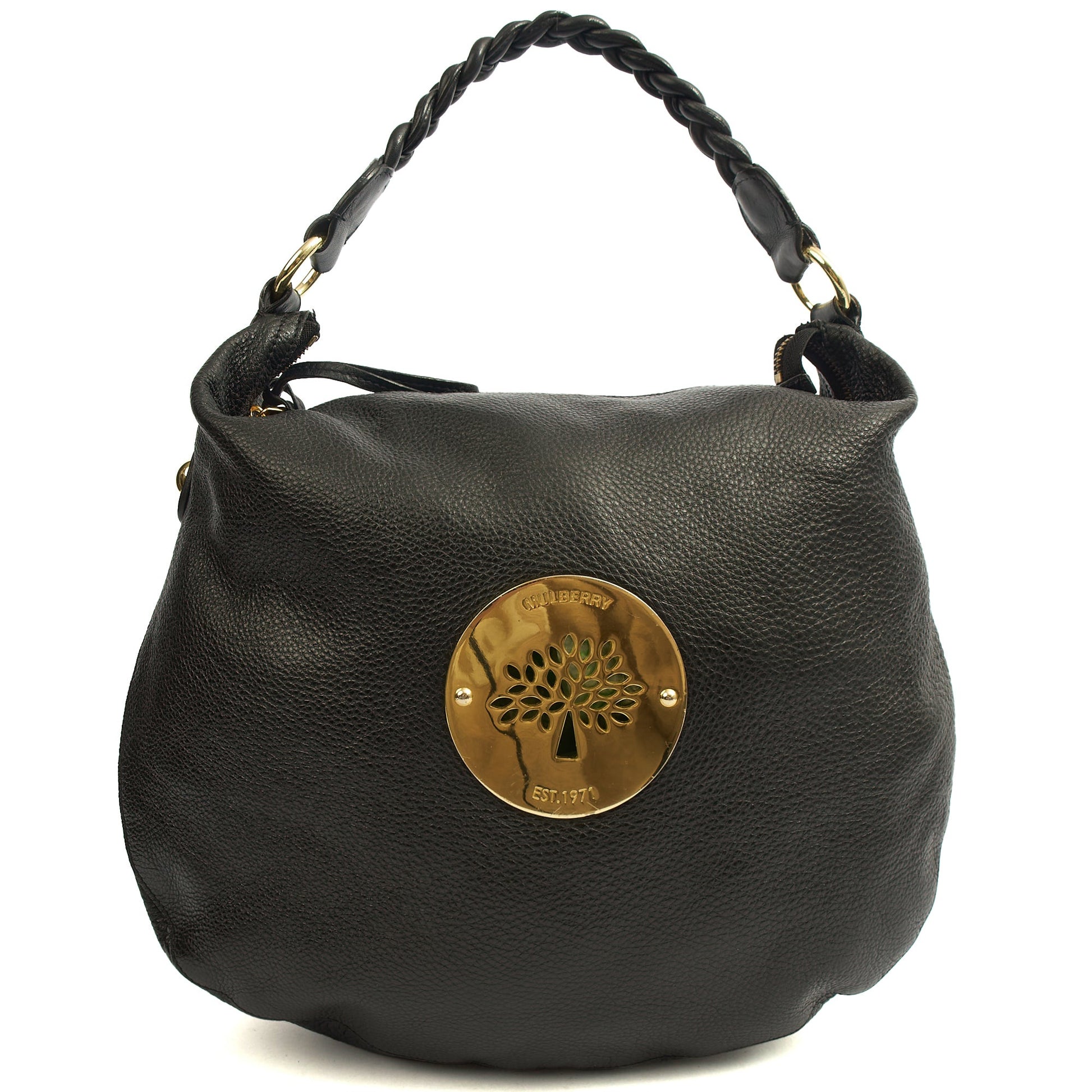 Mulberry Shoulder Bag Daria Hobo in Black, Leather — Front View