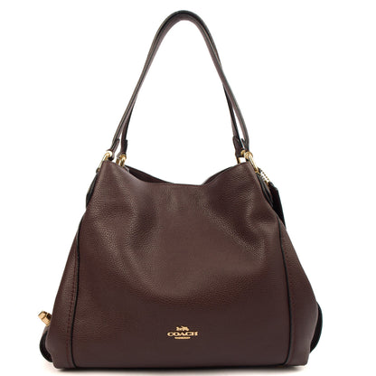Coach Tote Edie Tote in Purple, Leather — Front View