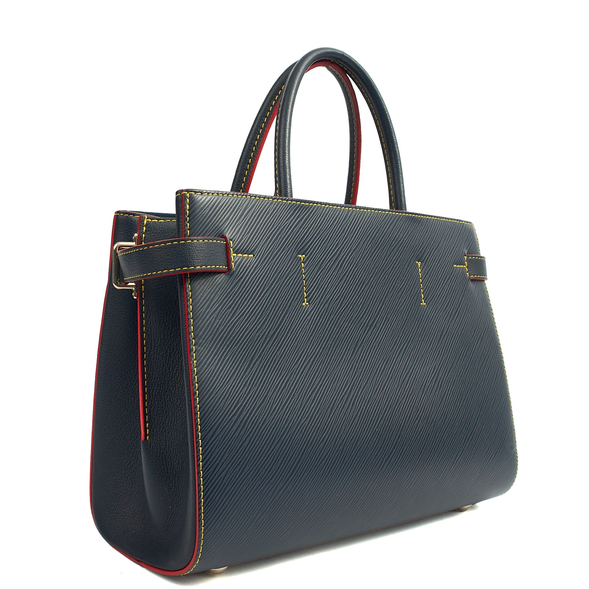 Louis Vuitton Tote Twist Tote in Blue, Epi Leather — Side View