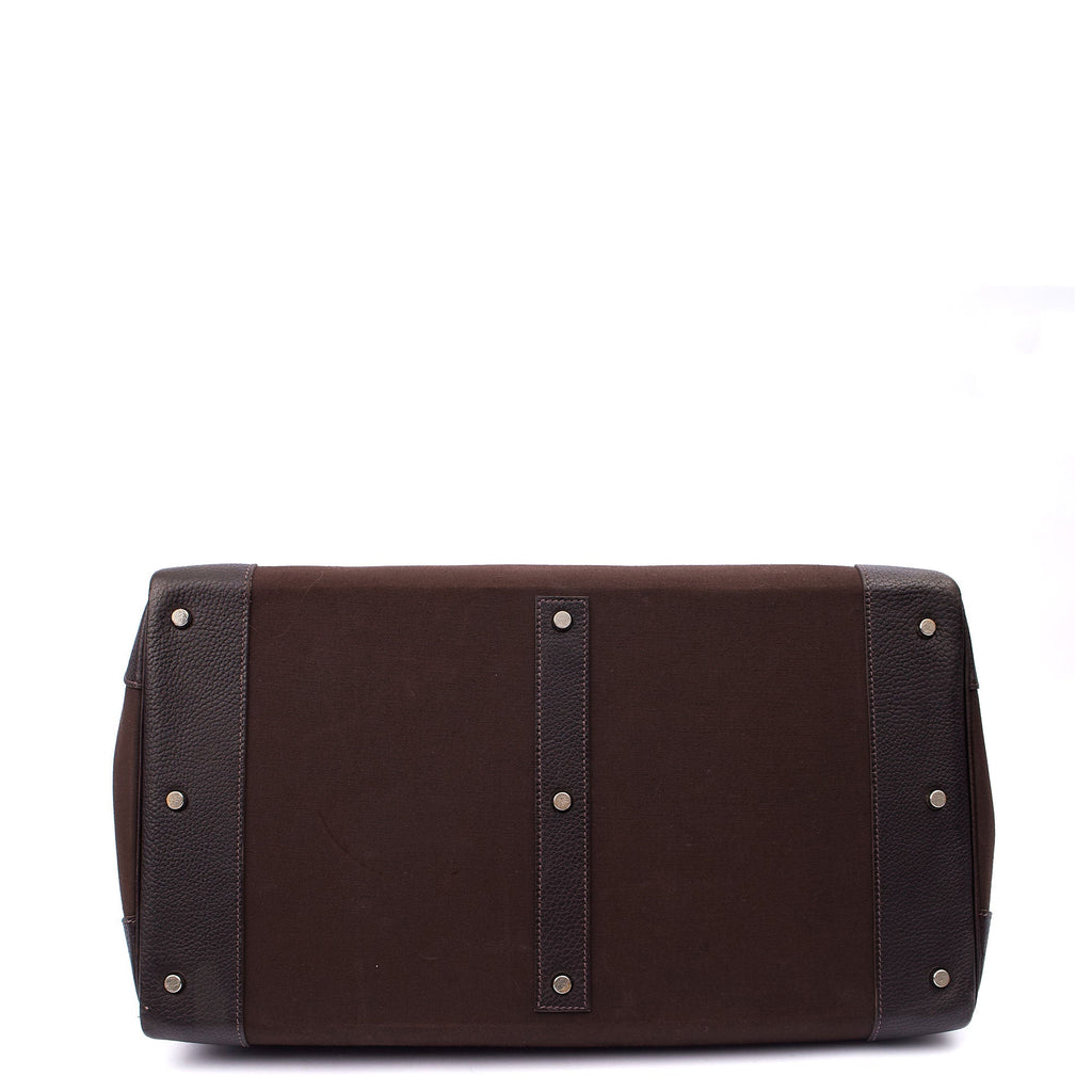 Hermes Tote Hac 50 in Chocolate, Canvas — Alternate View 7