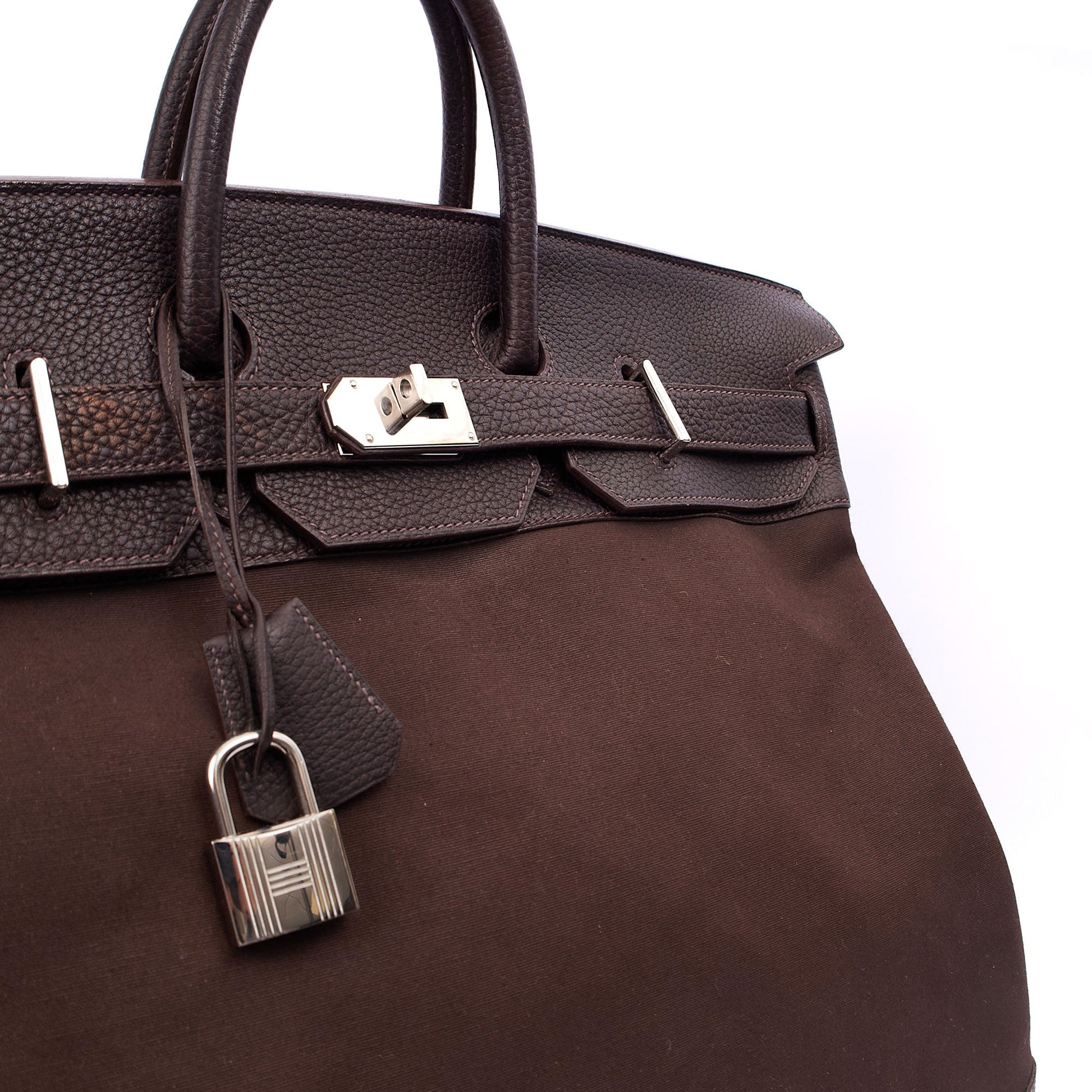 Hermes Tote Hac 50 in Chocolate, Canvas — Alternate View 17