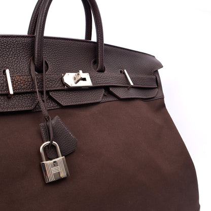 Hermes Tote Hac 50 in Chocolate, Canvas — Alternate View 28