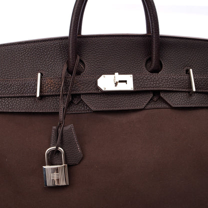 Hermes Tote Hac 50 in Chocolate, Canvas — Alternate View 8