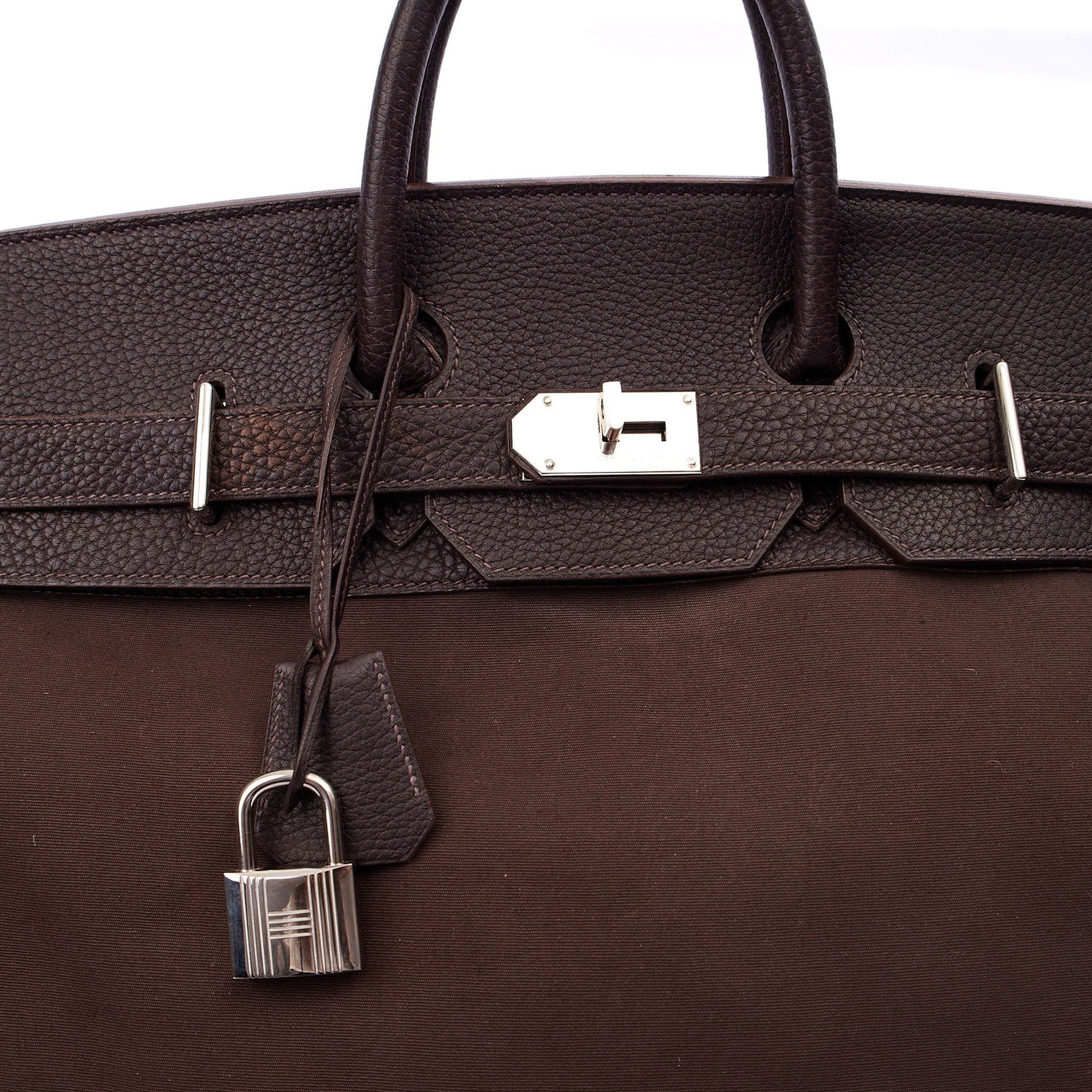 Hermes Tote Hac 50 in Chocolate, Canvas — Alternate View 30