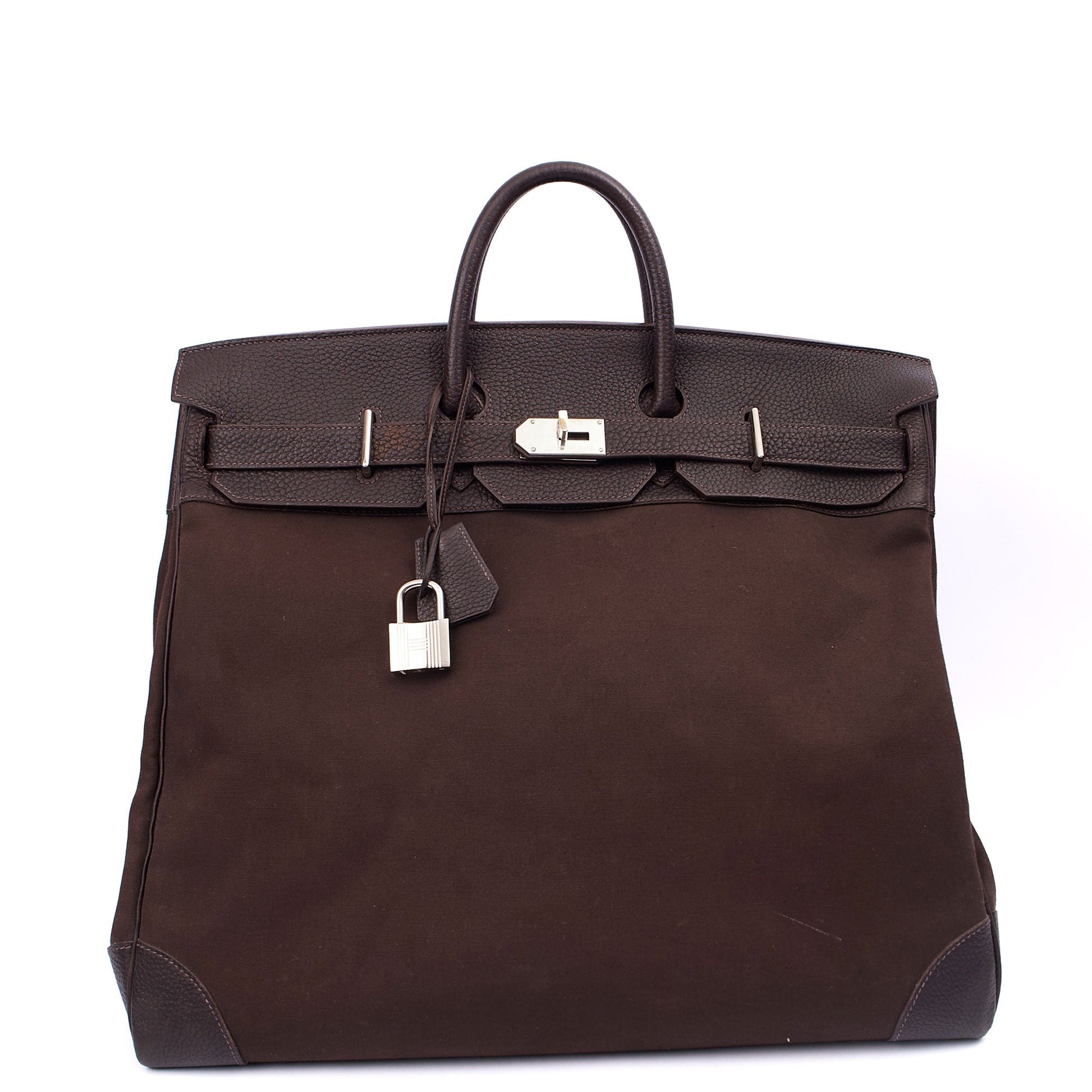 Hermes Tote Hac 50 in Chocolate, Canvas — Alternate View 12