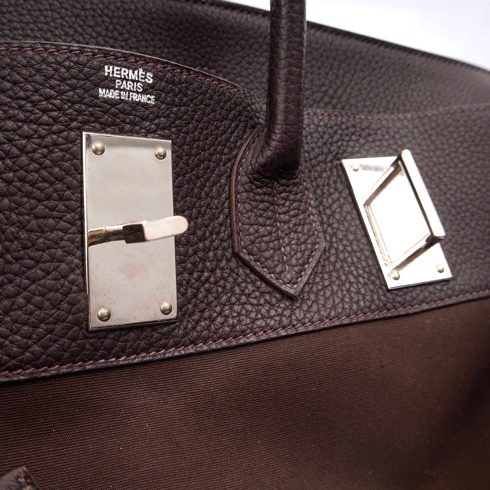 Hermes Tote Hac 50 in Chocolate, Canvas — Alternate View 10