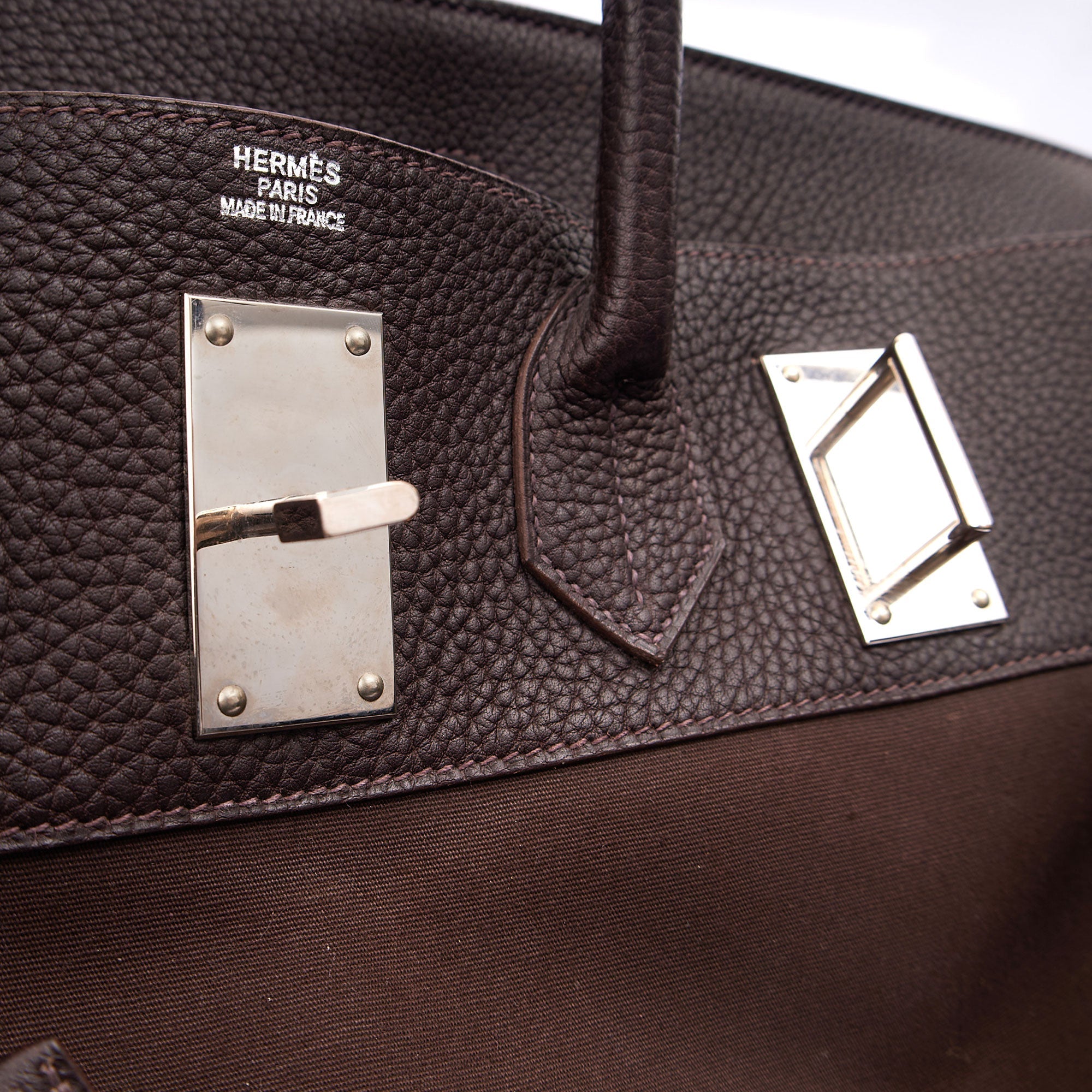 Hermes Tote Hac 50 in Chocolate, Canvas — Alternate View 10