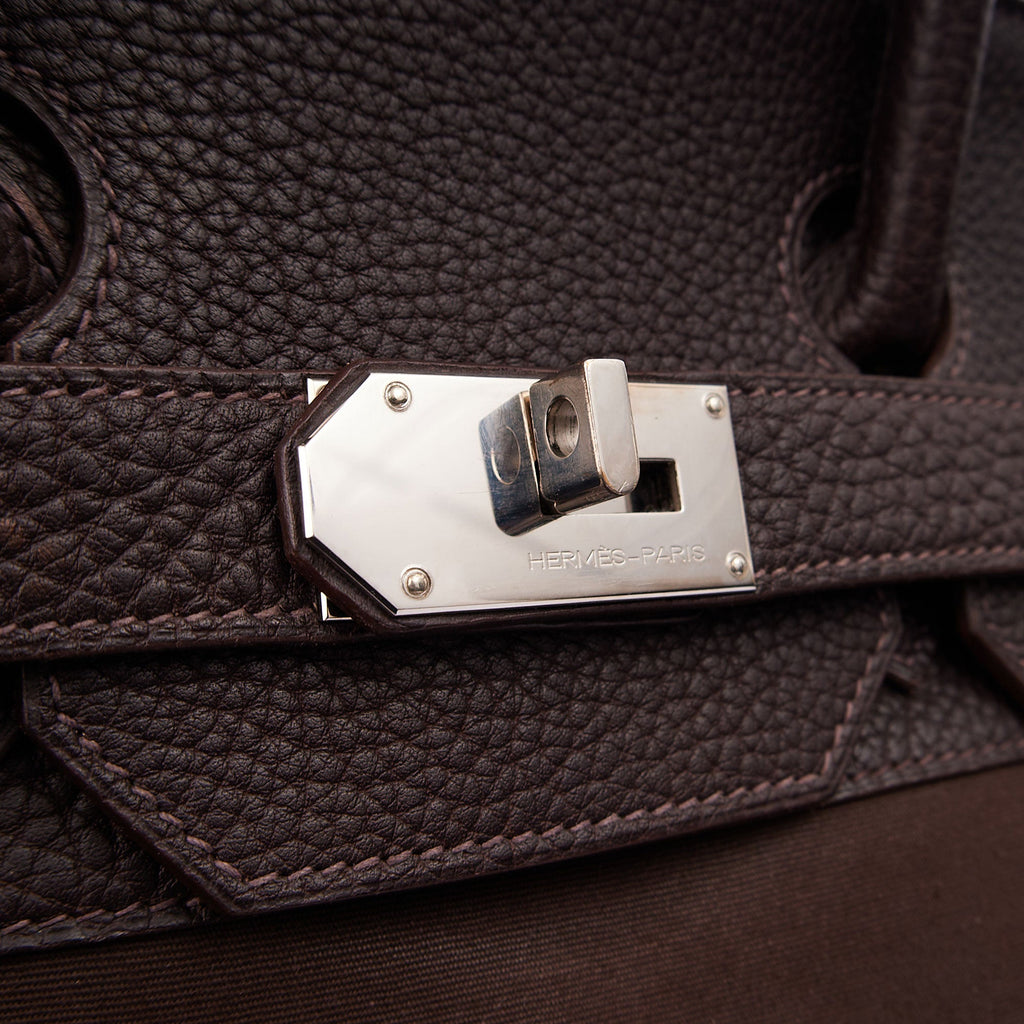 Hermes Tote Hac 50 in Chocolate, Canvas — Alternate View 9