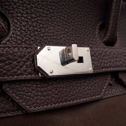Hermes Tote Hac 50 in Chocolate, Canvas — Alternate View 9