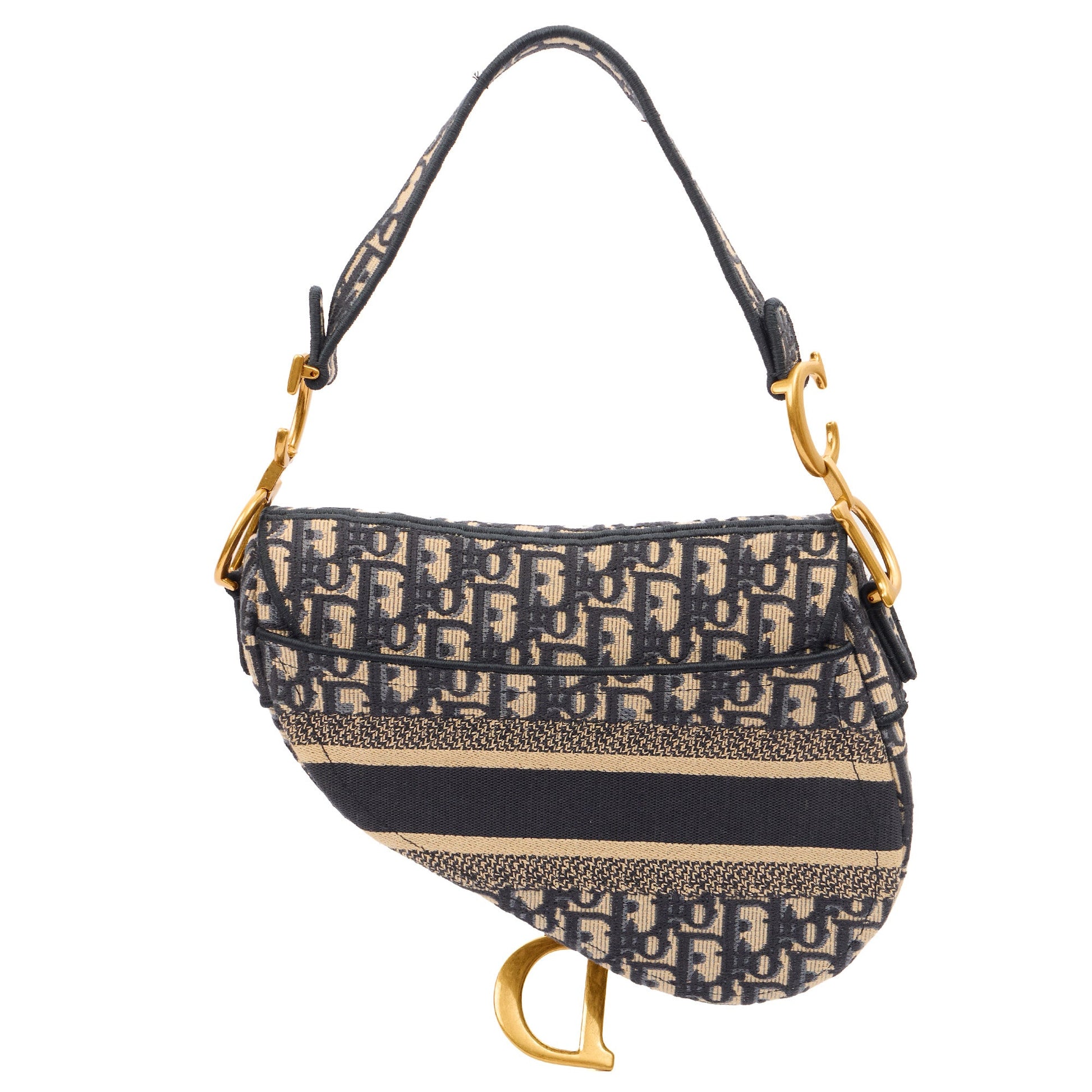 Christian Dior Shoulder Bag Saddle Bag in Blue, Dior Oblique Embroidery — Alternate View 12