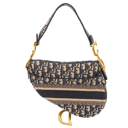 Christian Dior Shoulder Bag Saddle Bag in Blue, Dior Oblique Embroidery — Alternate View 12
