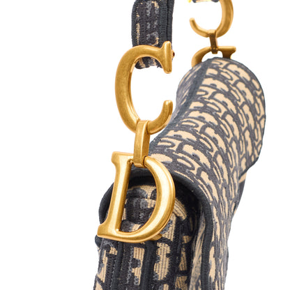Christian Dior Shoulder Bag Saddle Bag in Blue, Dior Oblique Embroidery — Alternate View 7