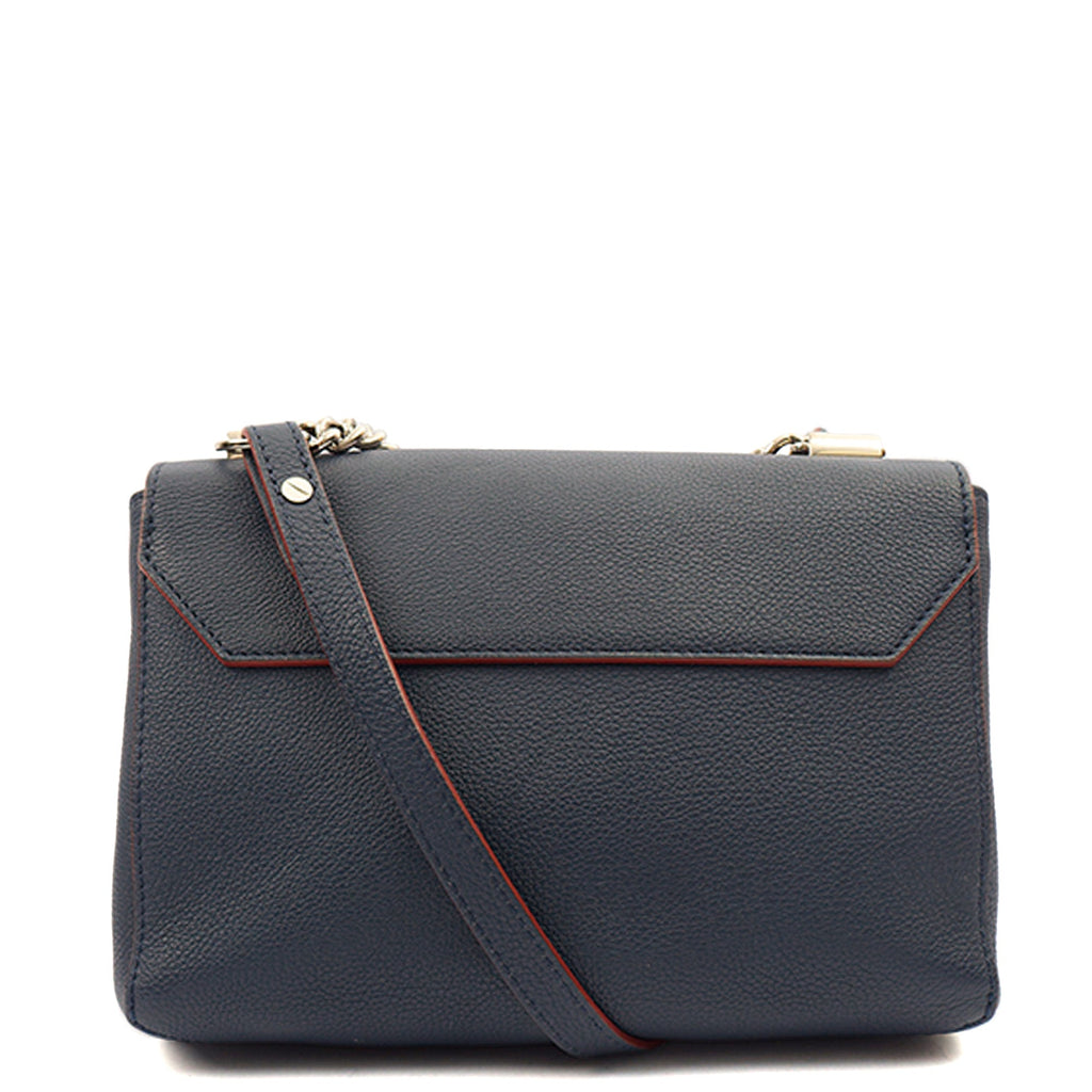 Louis Vuitton Cross Body Lock Me II BB in Blue, Leather — Back View