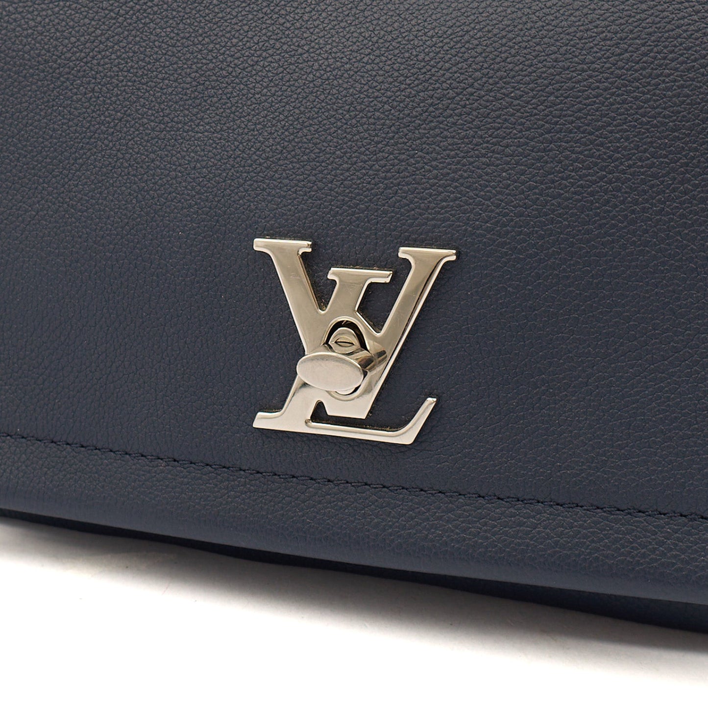 Louis Vuitton Cross Body Lock Me II BB in Blue, Leather — Detail View