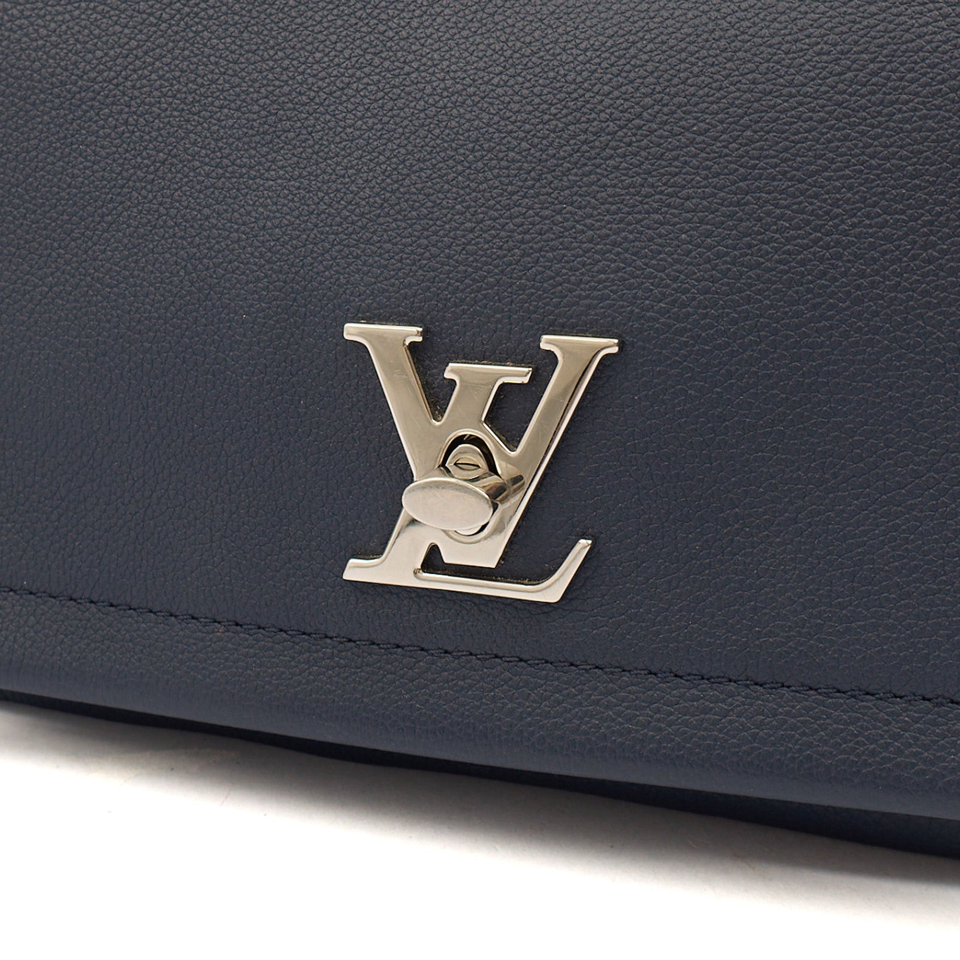 Louis Vuitton Cross Body Lock Me II BB in Blue, Leather — Detail View
