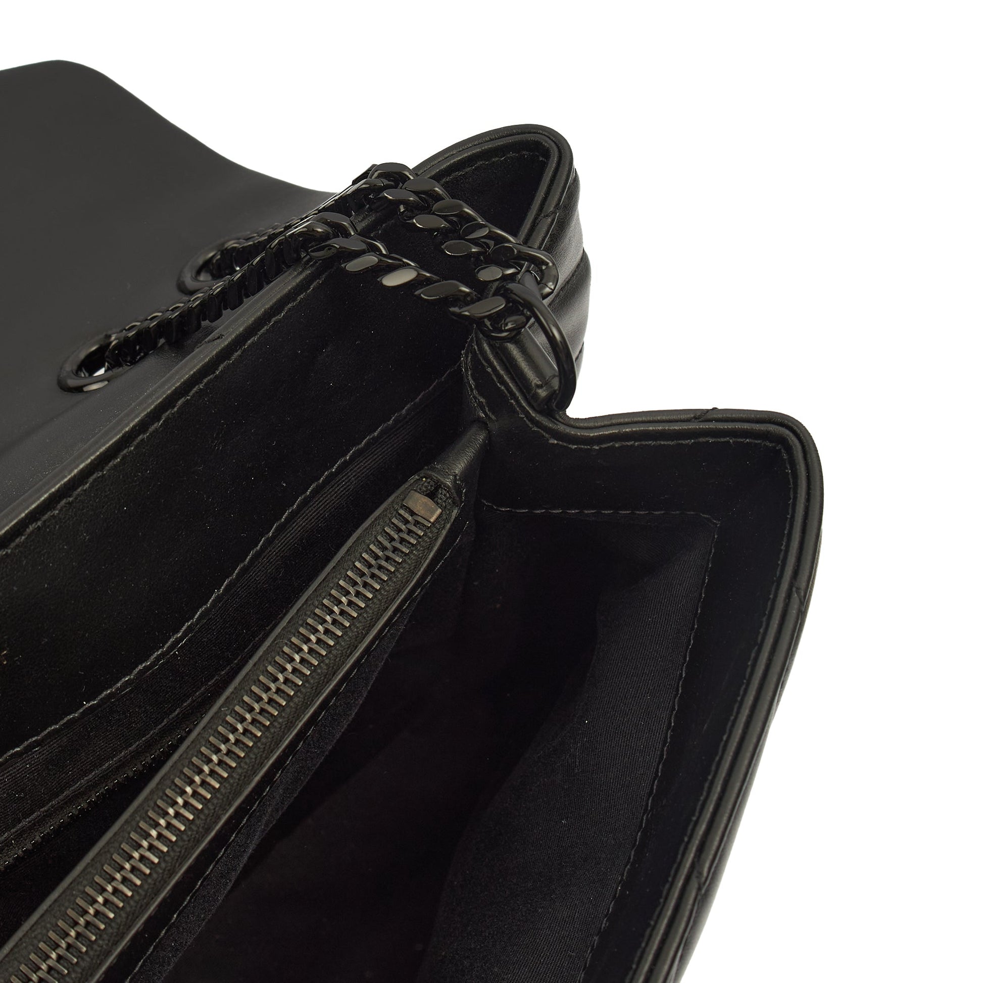 Saint Laurent Shoulder Bag Lou Lou - Medium in Black, Leather — Detail View