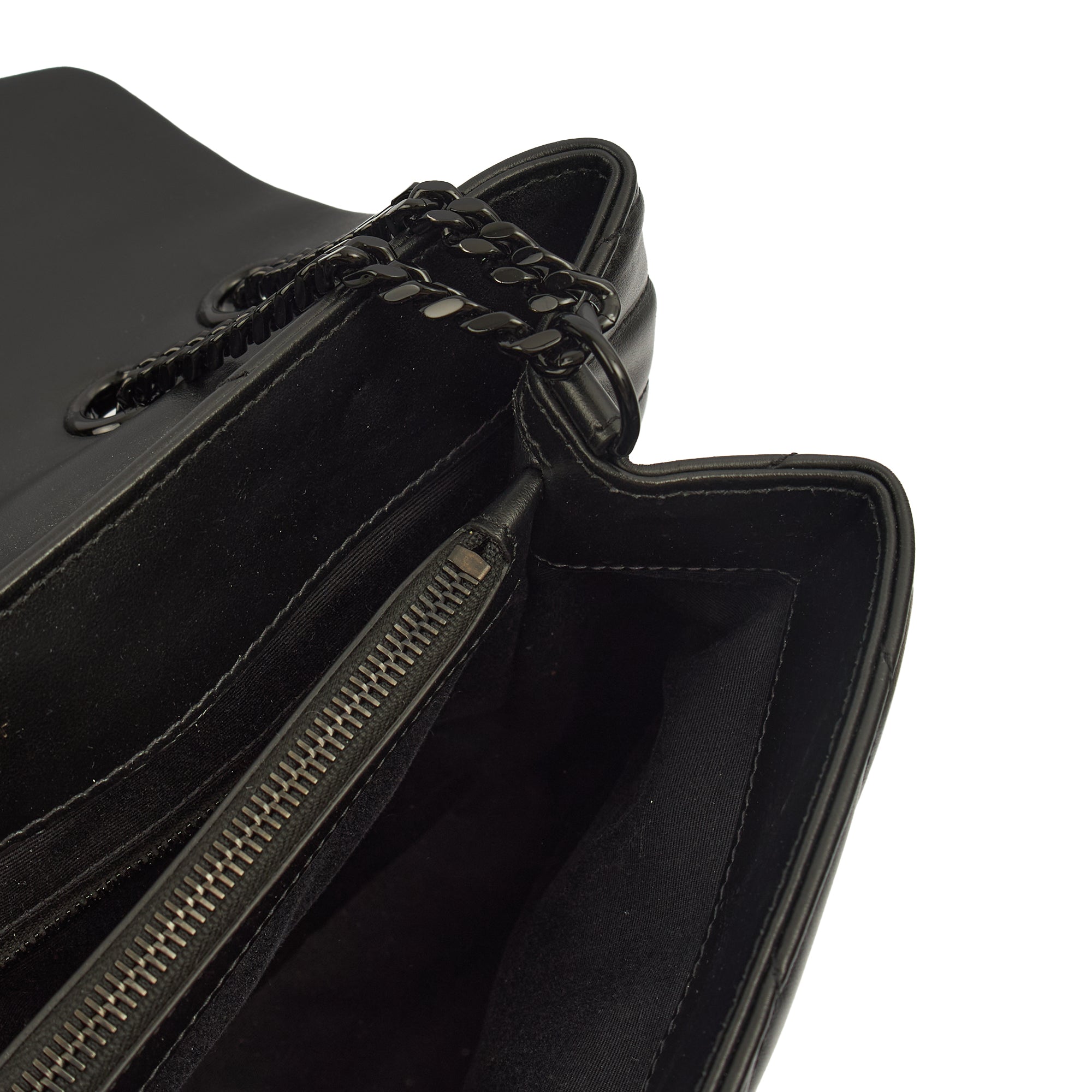 Saint Laurent Shoulder Bag Lou Lou - Medium in Black, Leather — Detail View