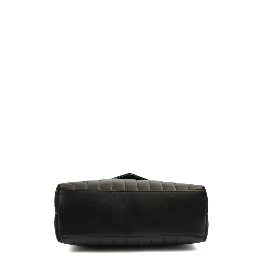 Saint Laurent Shoulder Bag Lou Lou - Medium in Black, Leather — Top View