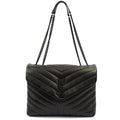 Saint Laurent Shoulder Bag Lou Lou - Medium in Black, Leather — Front View