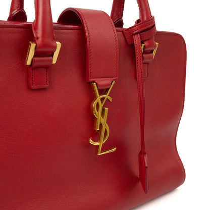 Saint Laurent Tote Downtown Cabas Satchel in Red, Calfskin Leather — Alternate View 8