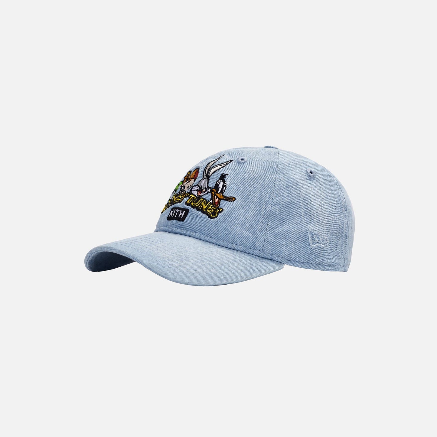 Kith x Looney Tunes x New Era 9Twenty Character Denim Cap Blue — Side View