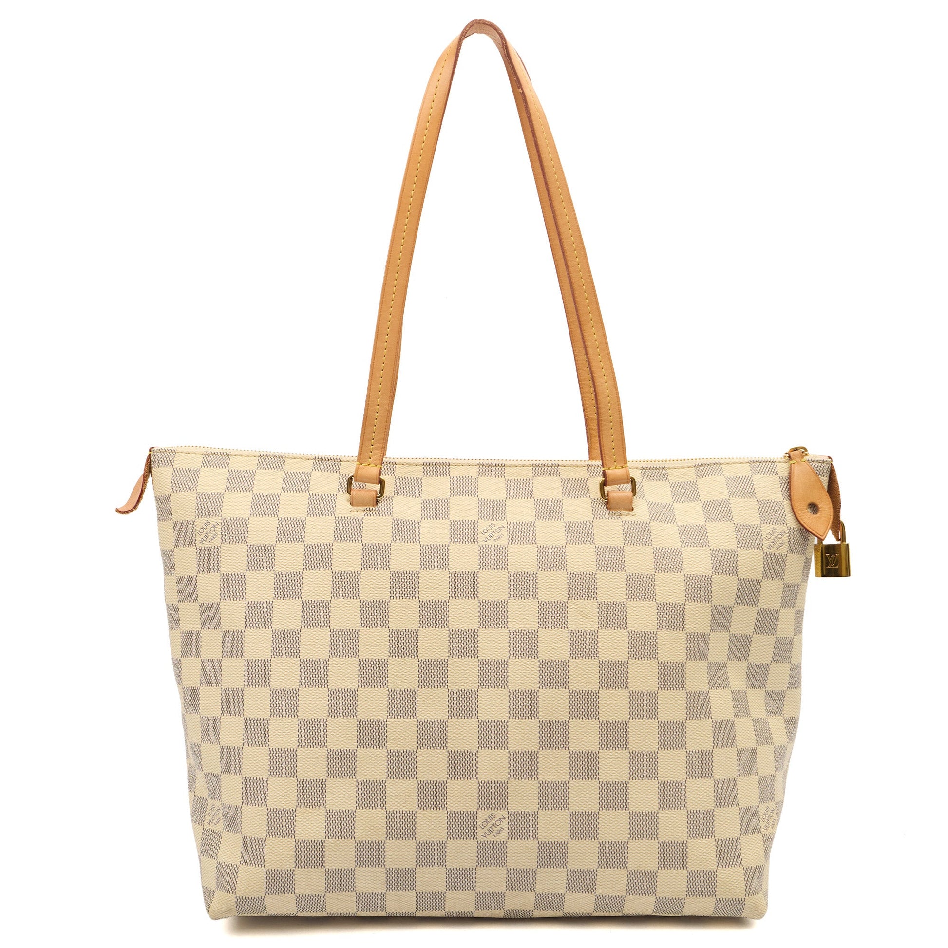 Louis Vuitton Tote Lena PM in Damier Azur, Canvas — Back View