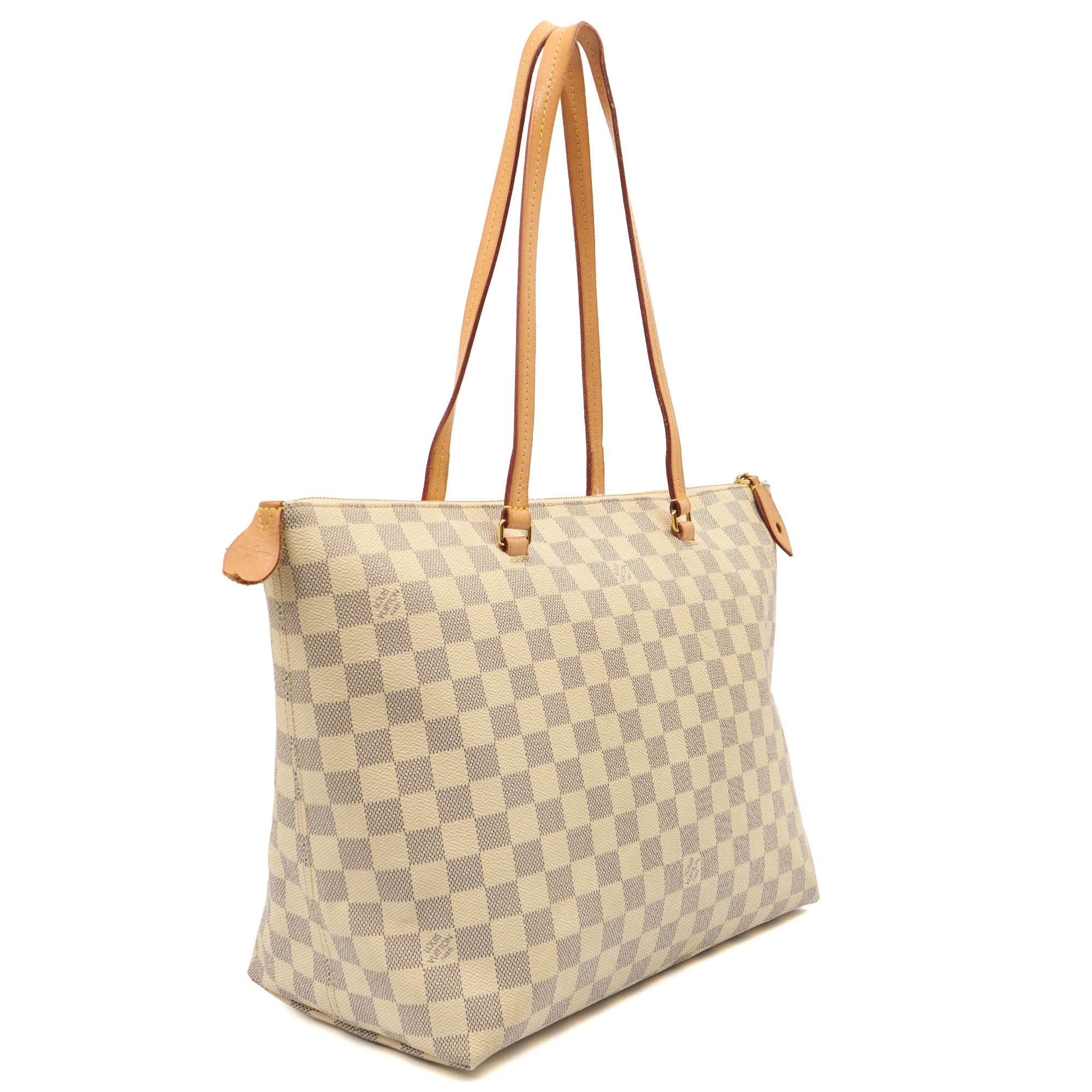Louis Vuitton Tote Lena PM in Damier Azur, Canvas — Side View