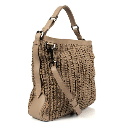 Burberry Tote Shoulder Bag in Grey, Leather — Side View