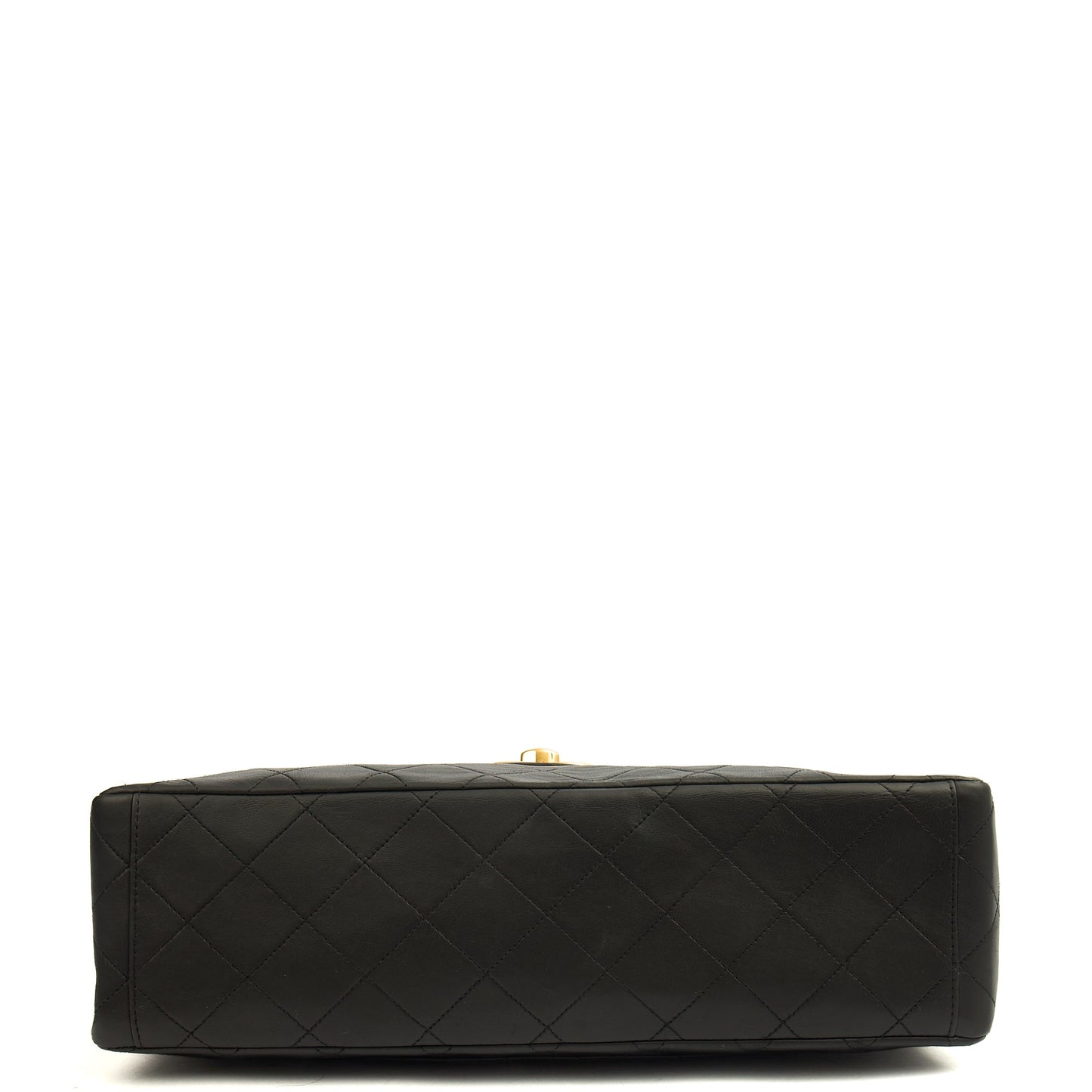 Chanel Shoulder Bag Maxi Jumbo XL in Black, Lambskin Leather — Detail View