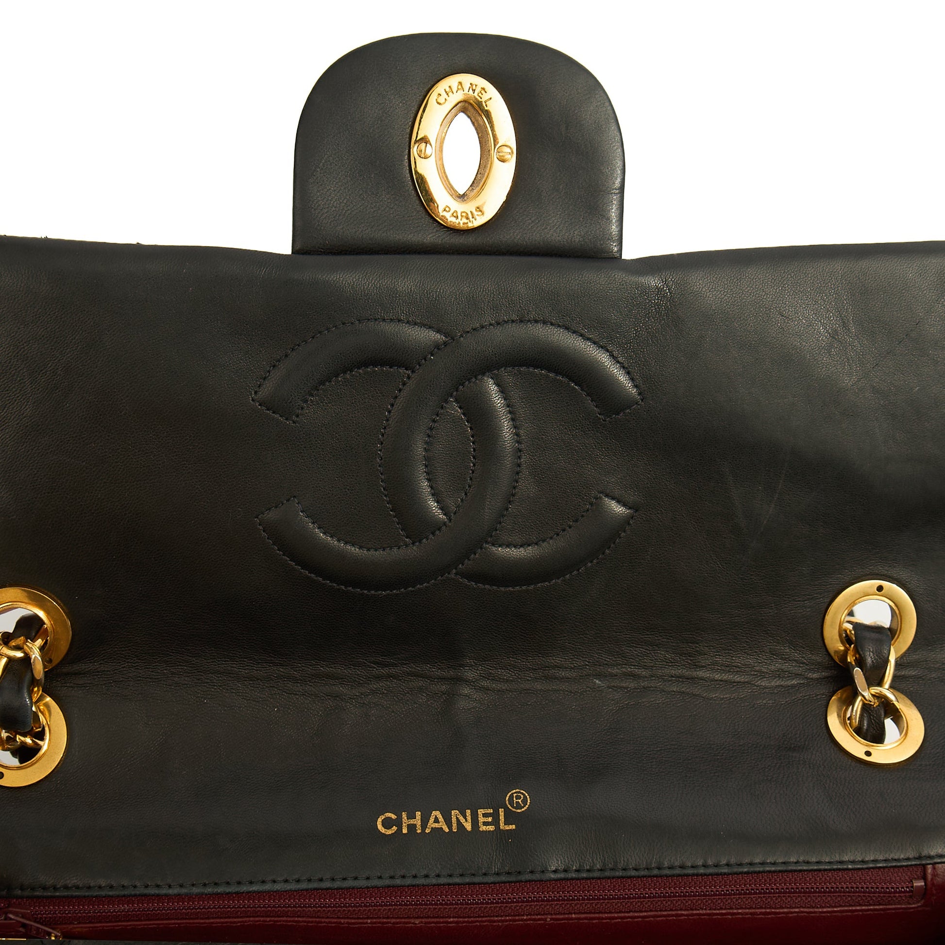 Chanel Shoulder Bag Maxi Jumbo XL in Black, Lambskin Leather — Alternate View 9