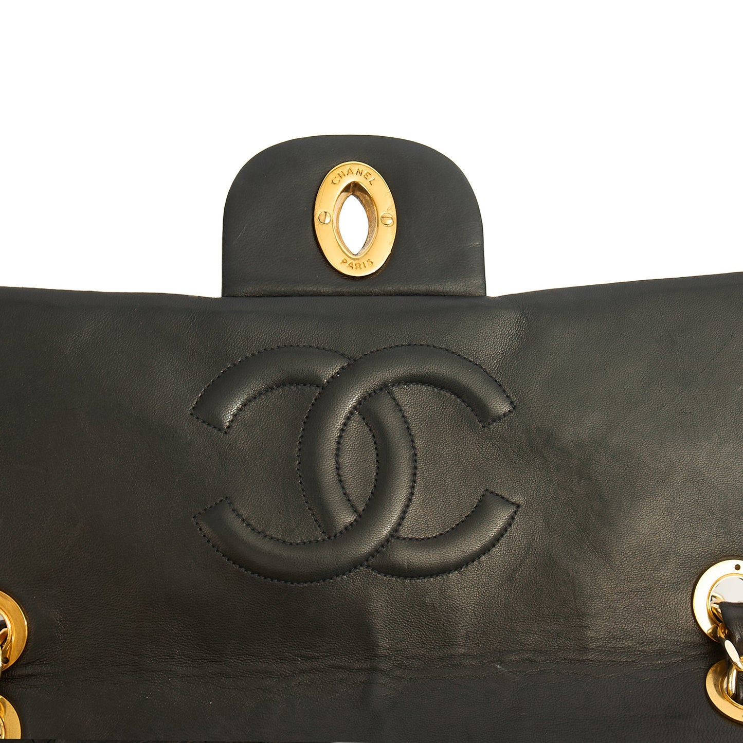 Chanel Shoulder Bag Maxi Jumbo XL in Black, Lambskin Leather — Alternate View 11