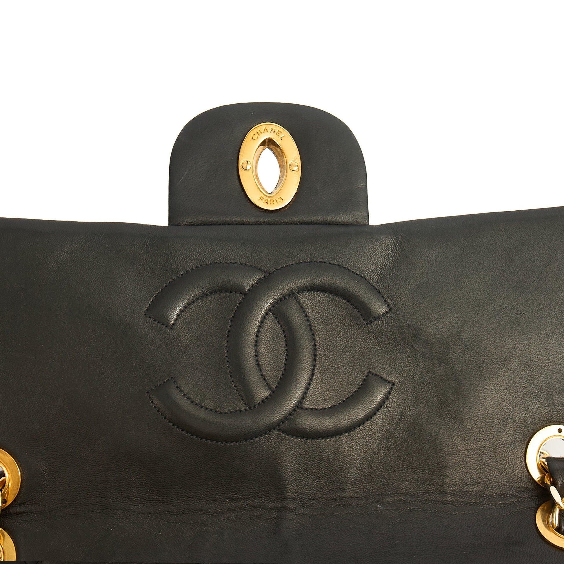 Chanel Shoulder Bag Maxi Jumbo XL in Black, Lambskin Leather — Alternate View 11