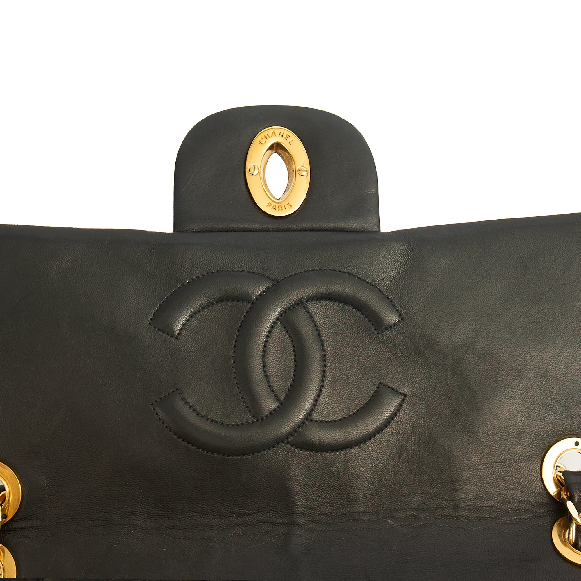 Chanel Shoulder Bag Maxi Jumbo XL in Black, Lambskin Leather — Alternate View 11