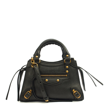 Balenciaga Mini Bag Neo Cagole XS in Black, Leather — Front View