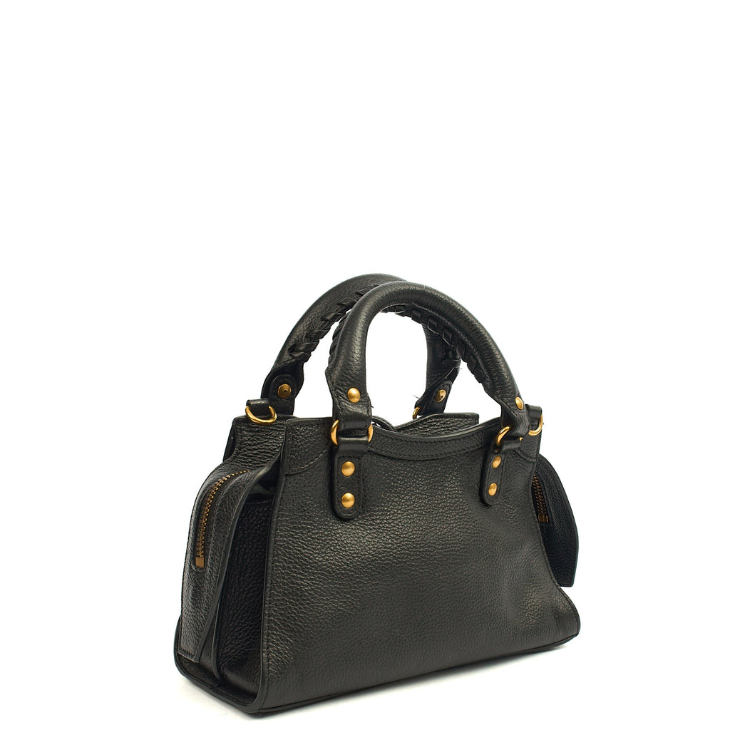 Balenciaga Mini Bag Neo Cagole XS in Black, Leather — Back View