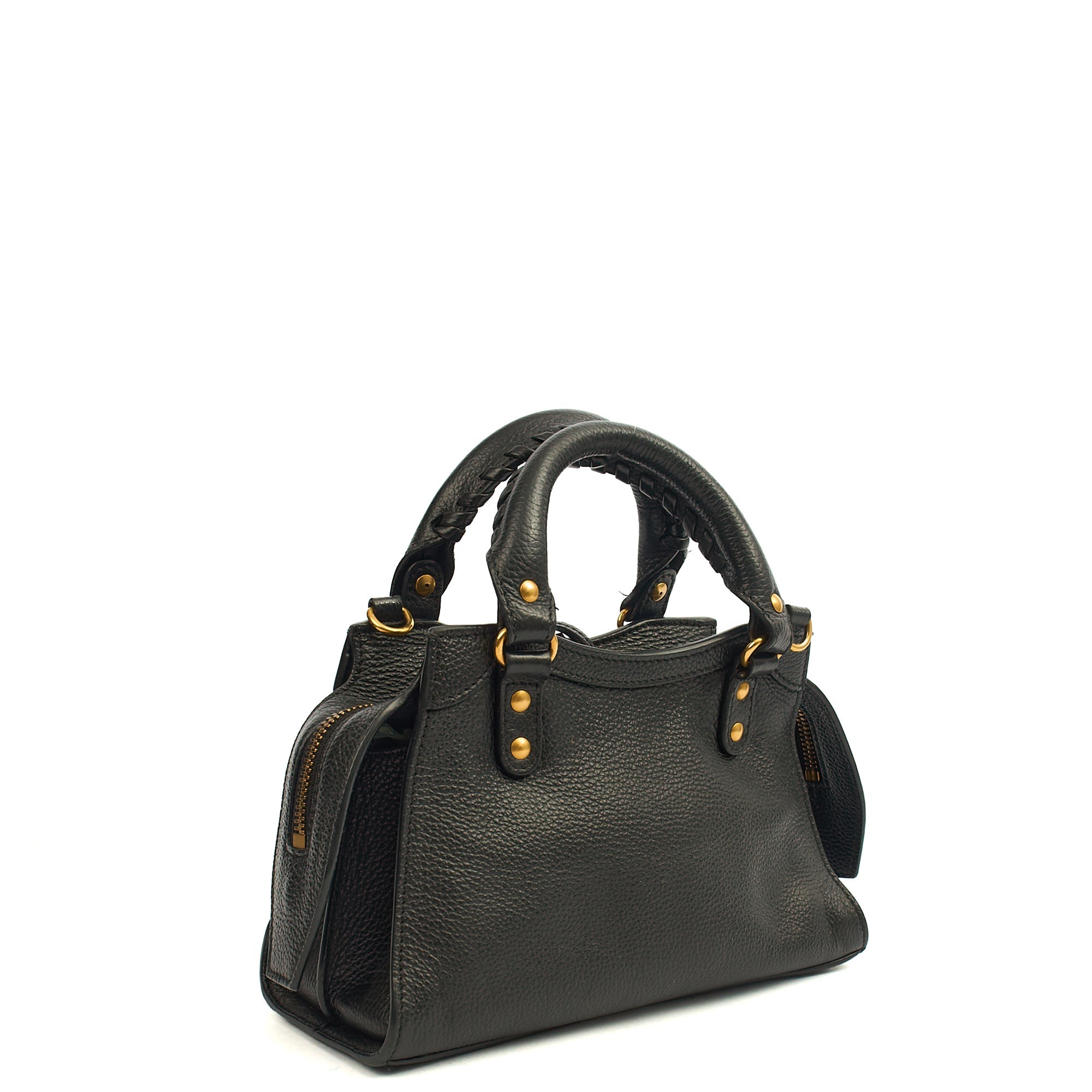 Balenciaga Mini Bag Neo Cagole XS in Black, Leather — Back View