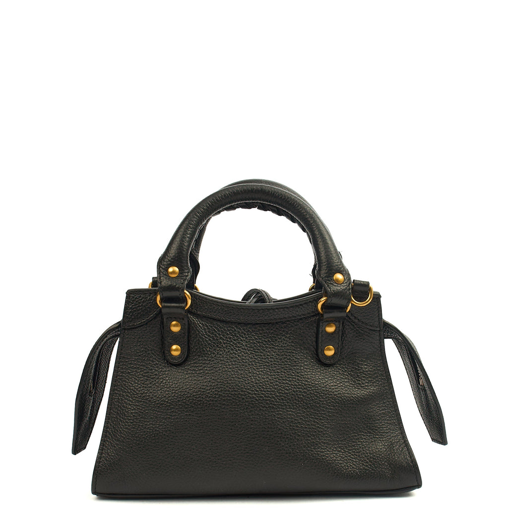 Balenciaga Mini Bag Neo Cagole XS in Black, Leather — Top View