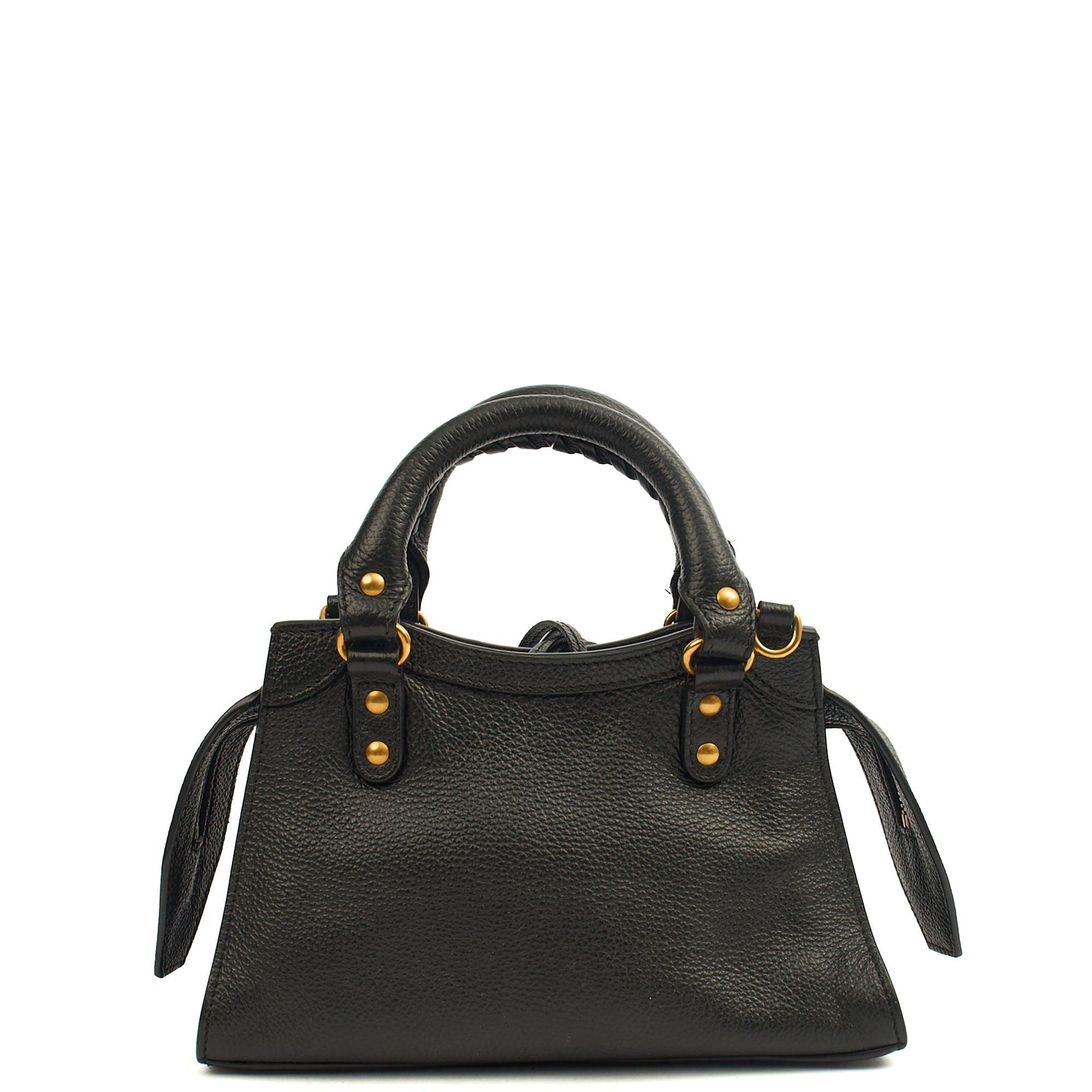 Balenciaga Mini Bag Neo Cagole XS in Black, Leather — Top View