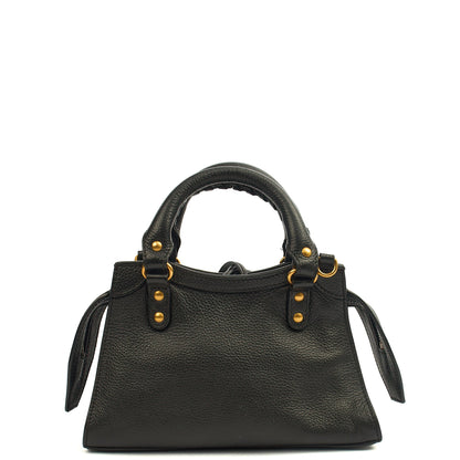 Balenciaga Mini Bag Neo Cagole XS in Black, Leather — Top View