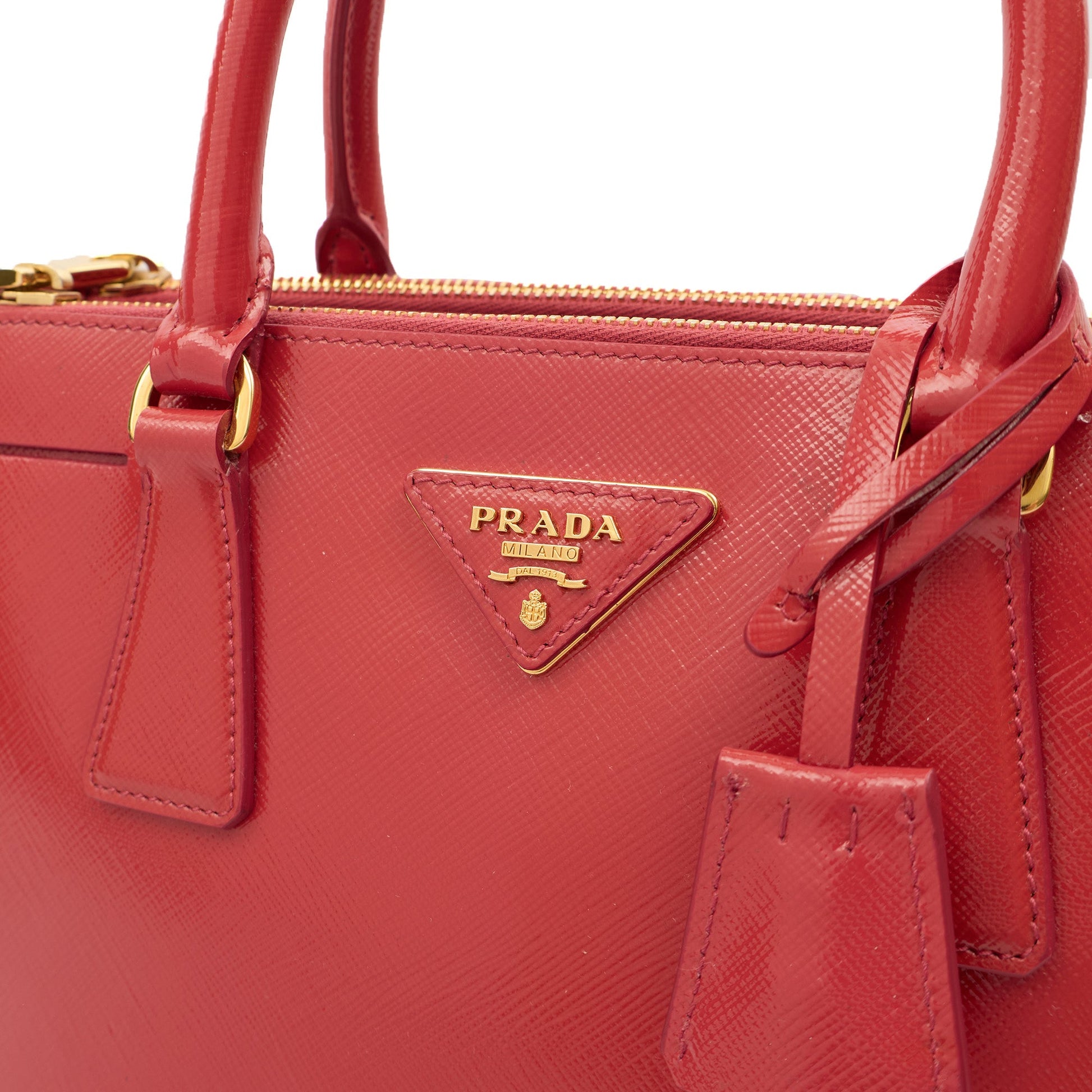 Prada Cross Body Galleria - Small Double Zip Tote in Pink, Leather — Lifestyle View