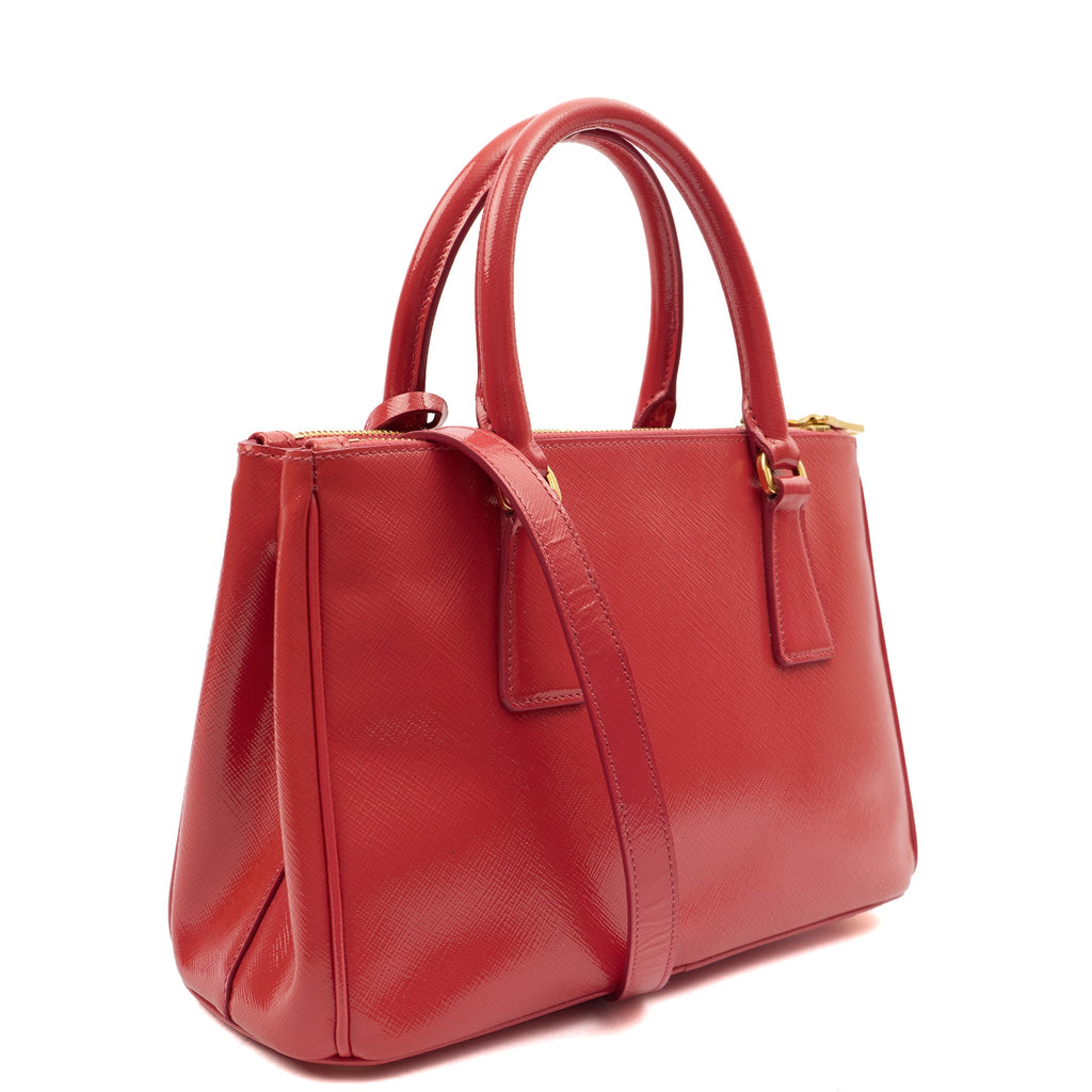 Prada Cross Body Galleria - Small Double Zip Tote in Pink, Leather — Alternate View 8
