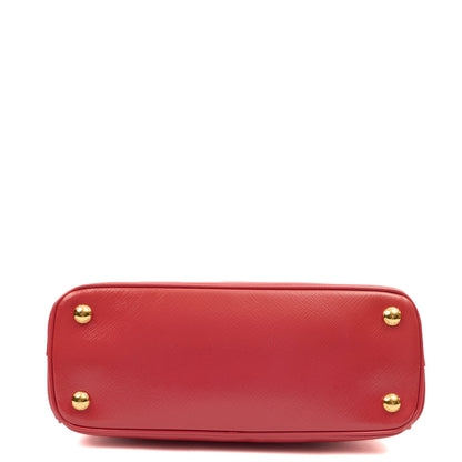 Prada Cross Body Galleria - Small Double Zip Tote in Pink, Leather — Top View